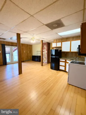 a big room with wooden floors