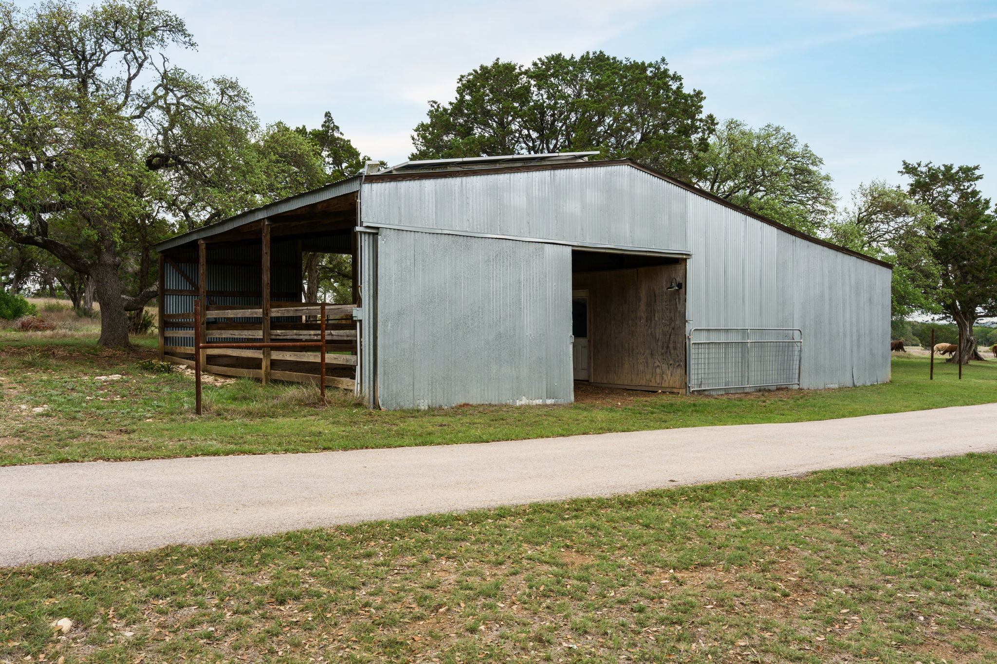 3409 Gatlin Creek Road Dripping Springs, TX 78620 - Photo 37 of 40 a backyard of a house with wooden fence and a large tree