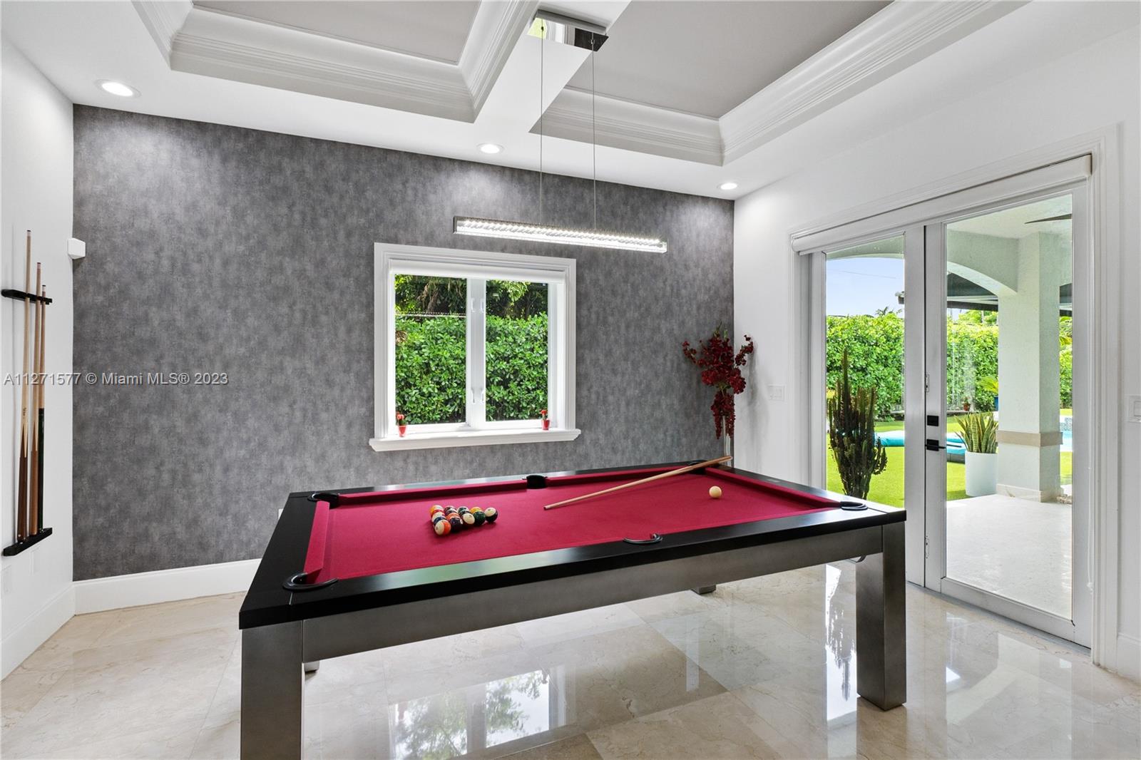 7740 Southwest 128th Street Pinecrest, FL 33156 - Photo 28 of 56 a room with pool table and windows