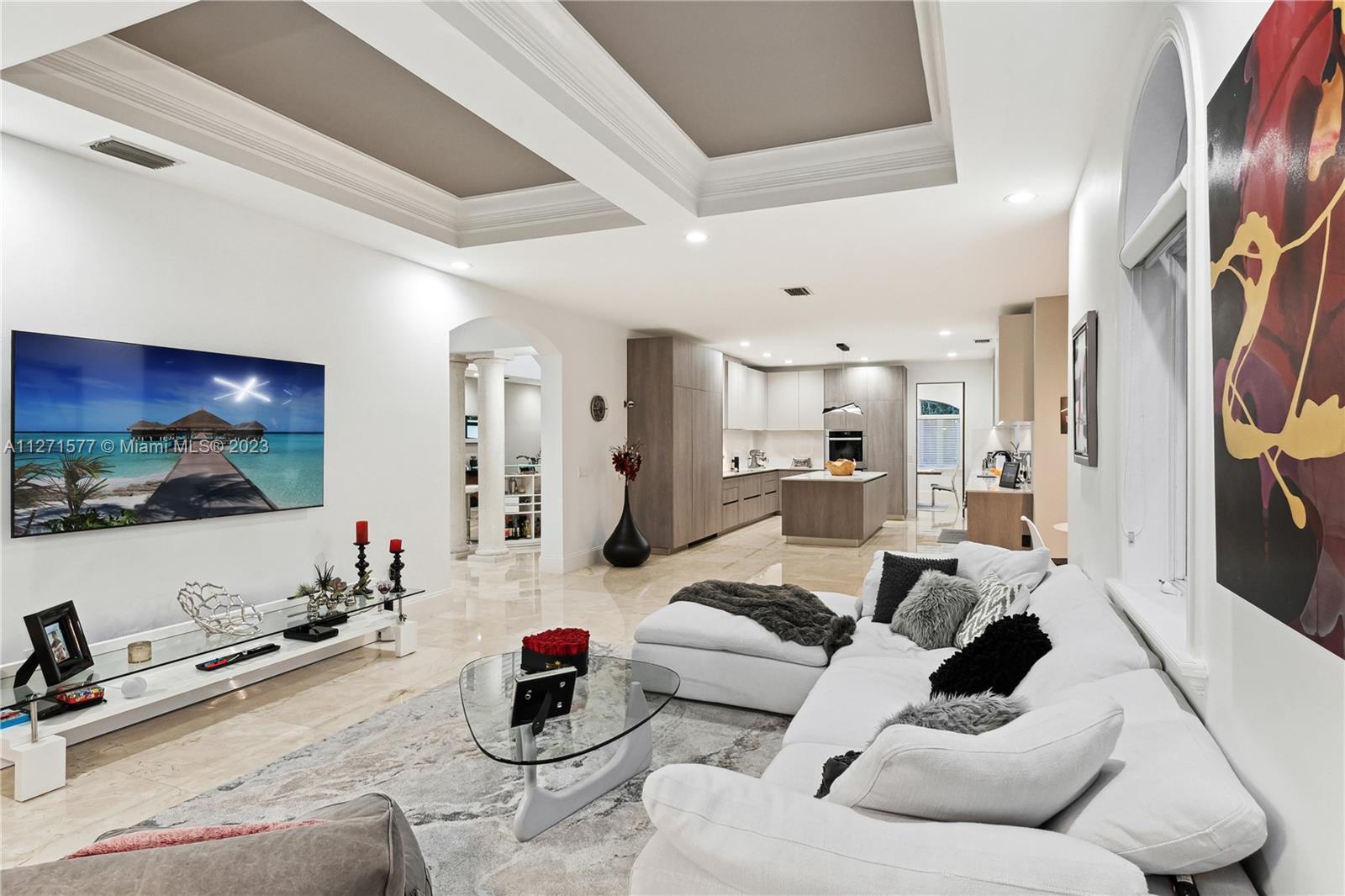 7740 Southwest 128th Street Pinecrest, FL 33156 - Photo 53 of 56 a living room with furniture and a flat screen tv