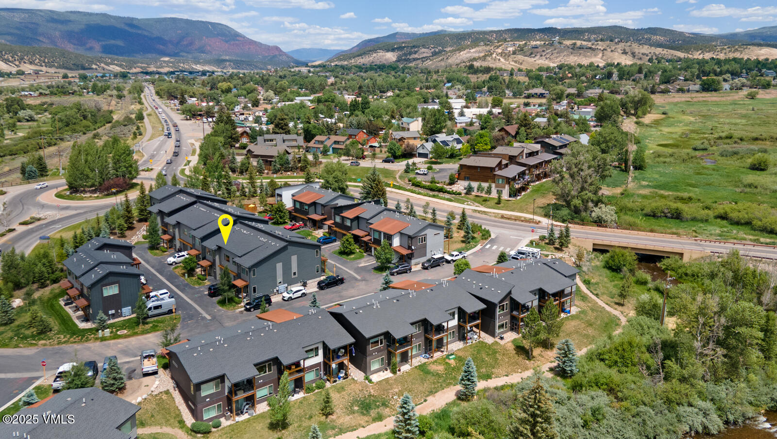 4 Uneva Court, Unit B1 Eagle, CO 81631 - Photo 37 of 44 an aerial view of a city with lots of residential buildings