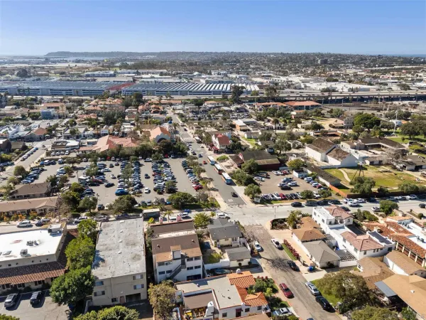 an aerial view of a city