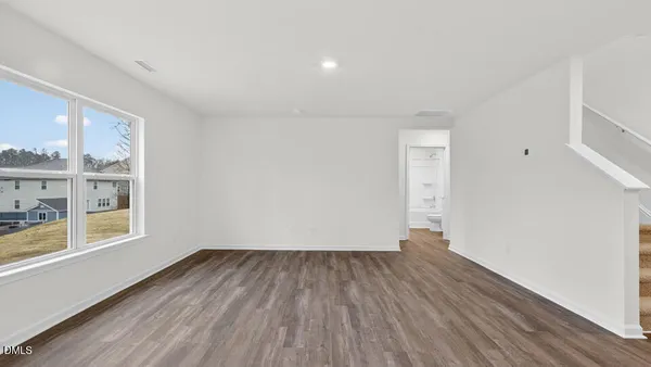 a view of kitchen with wooden floor