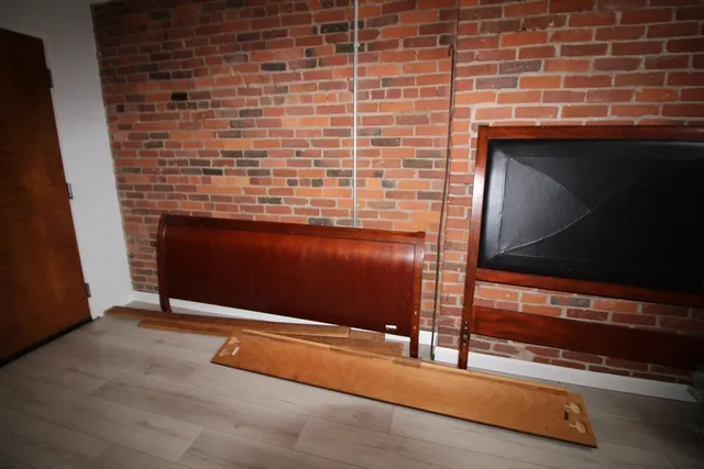 a living room with a fireplace