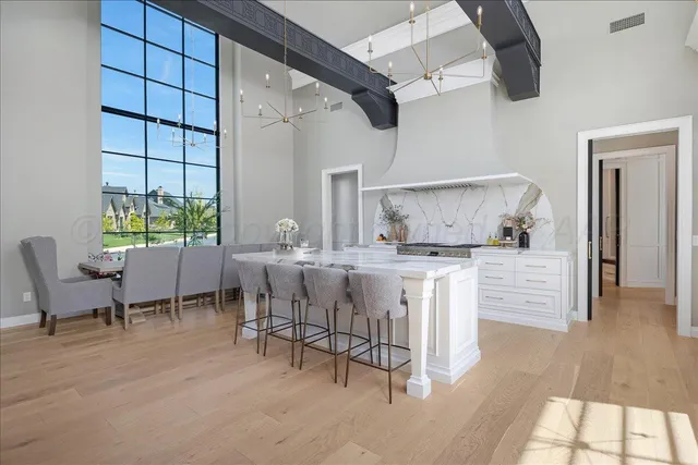 a aerial view of a house with a yard