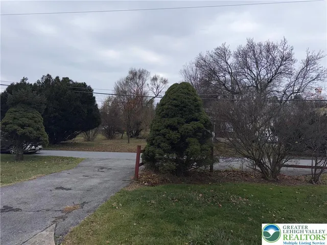 a big yard with lots of green space and mountain view in back