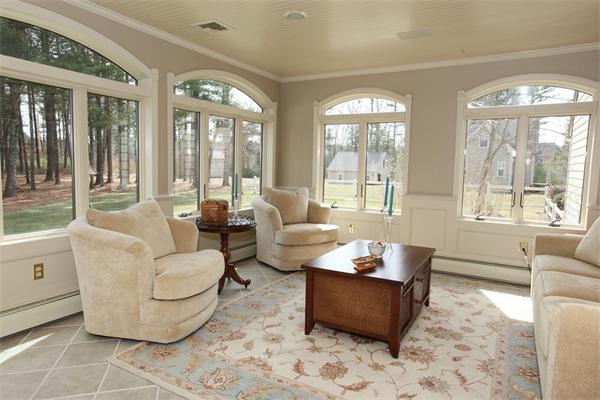 72 Sarah Sherman Road Rochester, MA 02770 - Photo 4 of 17 a living room with furniture and large windows