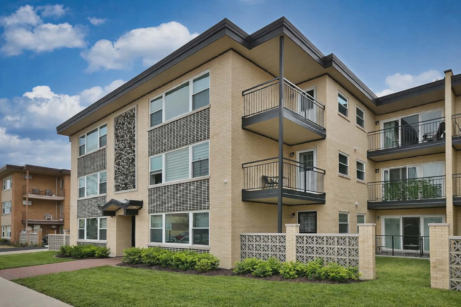 3045 North Paris Avenue, Unit 203 River Grove, IL 60171 - Photo 2 of 27 a view of a white building among the yard
