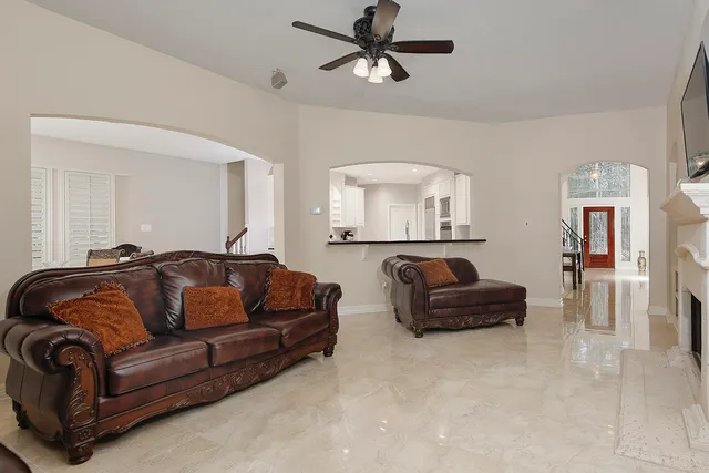 a living room with furniture