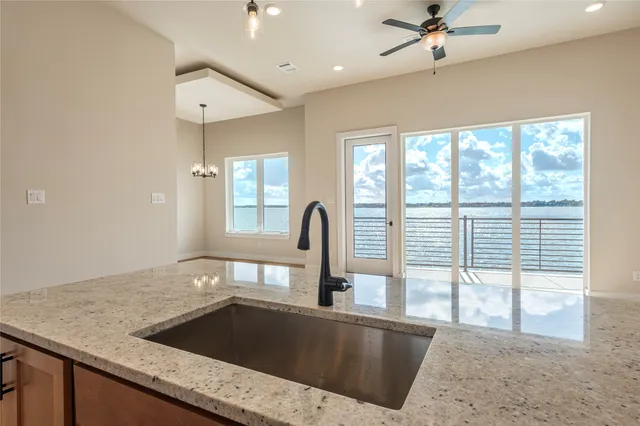 a kitchen with a stove and a microwave