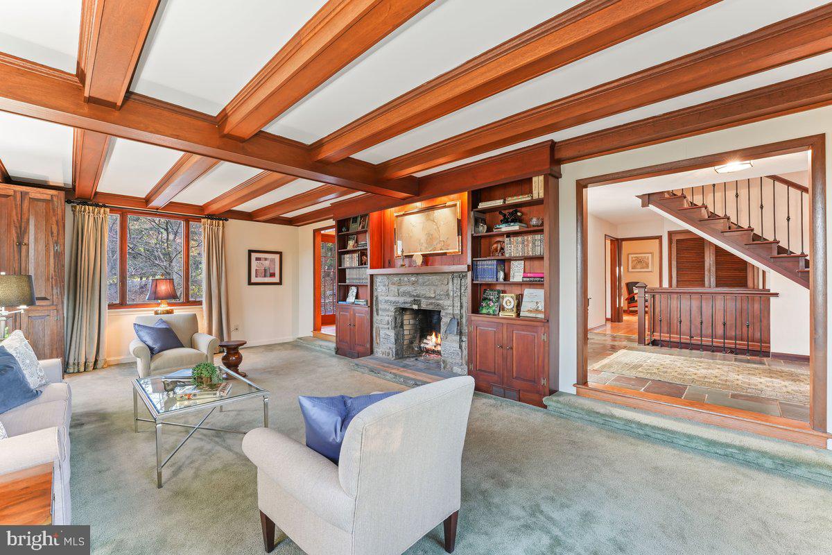 134 Lakeview Drive Media, PA 19063 - Photo 9 of 46 Living Room w/ Fireplace