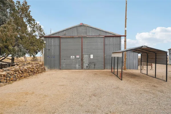 a view of outdoor space yard and garage