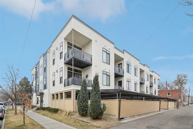 a view of building with large windows