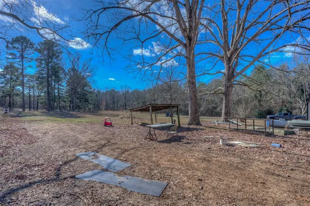 a view of backyard with green space