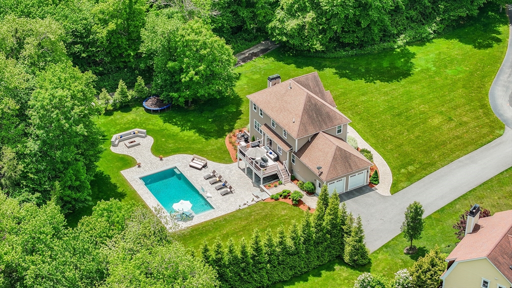 5 Clinton Drive Rehoboth, MA 02769 - Photo 36 of 37 an aerial view of a house with swimming pool and garden