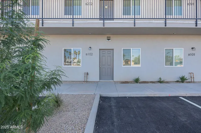 a view of building with street