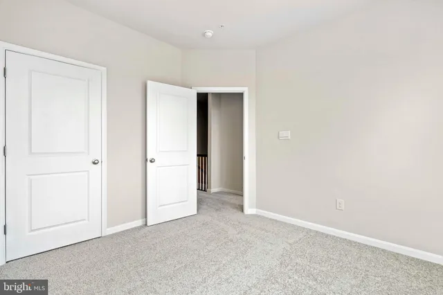 an empty room with closet