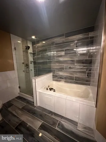 a bathroom with a sink and a shower