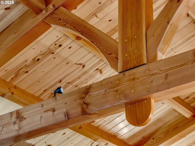 a view of a wooden door