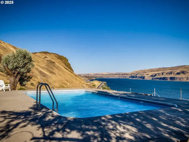 a view of a lake with an outdoor space