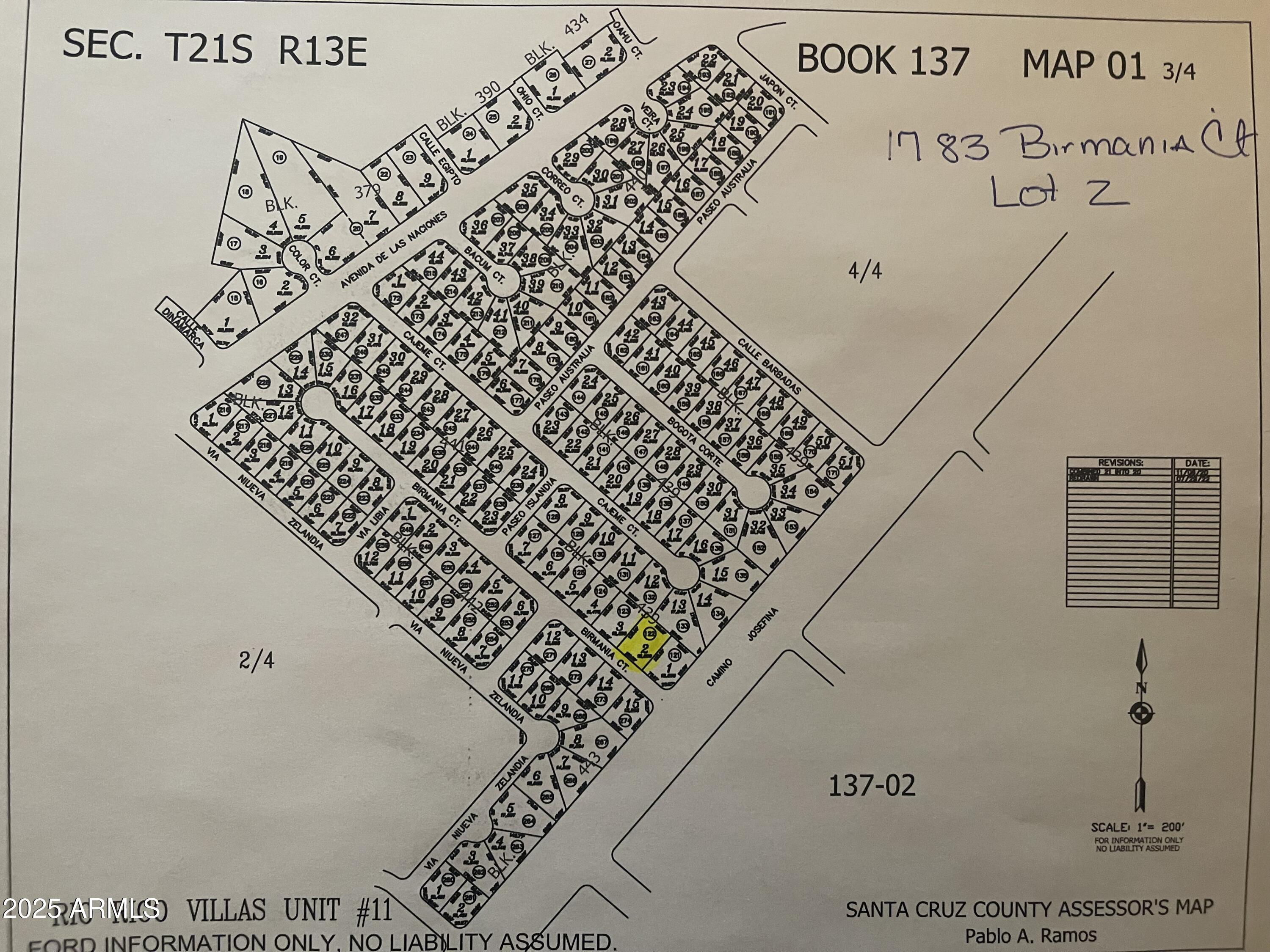 1783 Birmania Corte, Unit 2 Rio Rico, AZ 85648 - Photo 2 of 5 Property map, lot 2