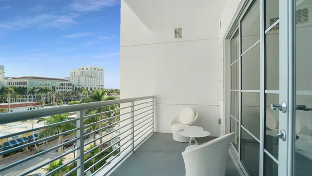 a view of a city with tall buildings in the background