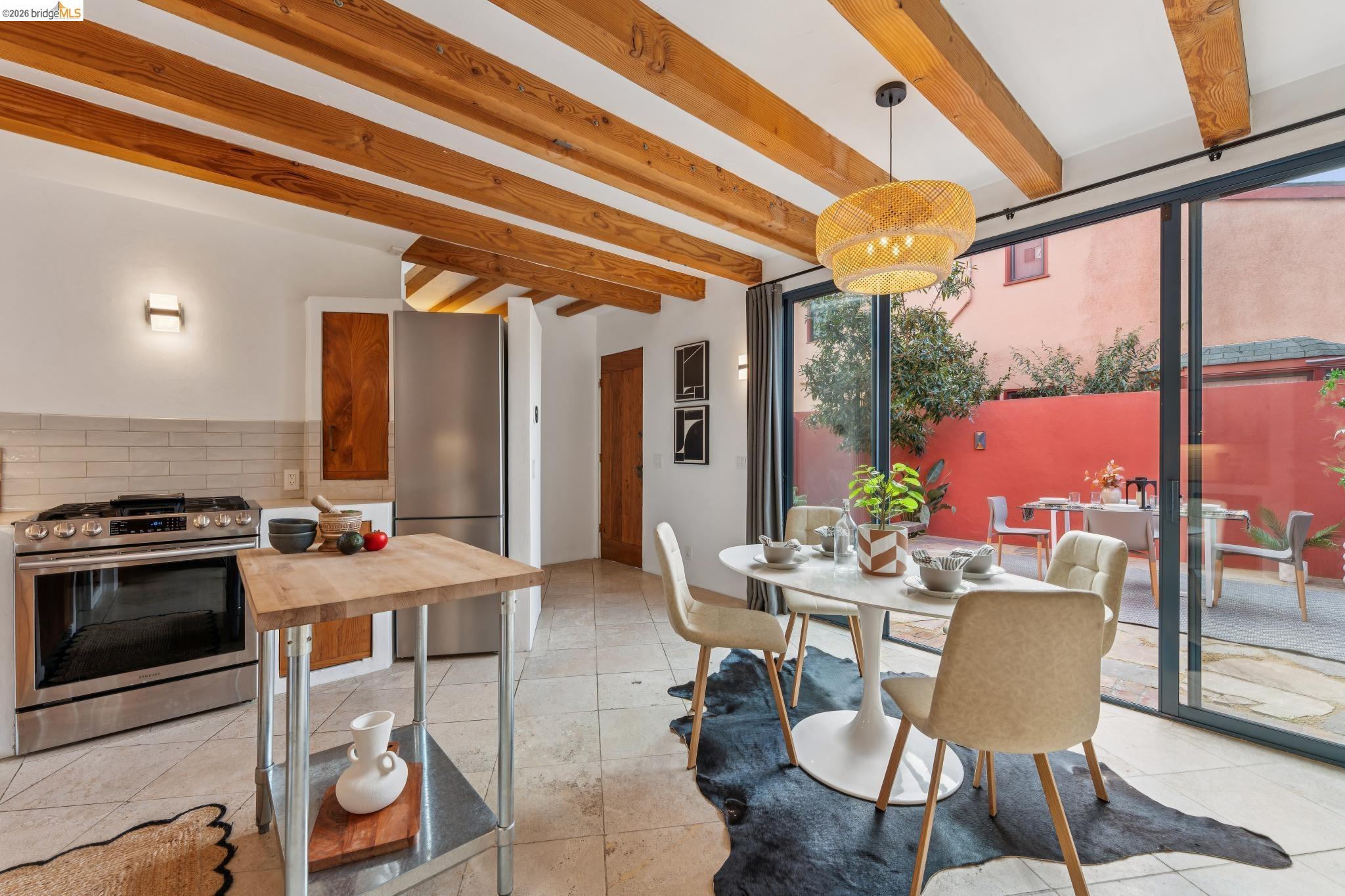 2015 Delaware Street Berkeley, CA 94709 - Photo 17 of 60 Dining area featuring beamed ceiling