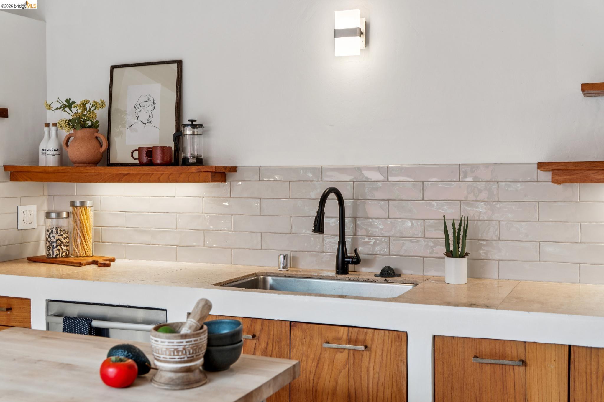 2015 Delaware Street Berkeley, CA 94709 - Photo 10 of 60 Kitchen with open shelves and wood finish cabinets