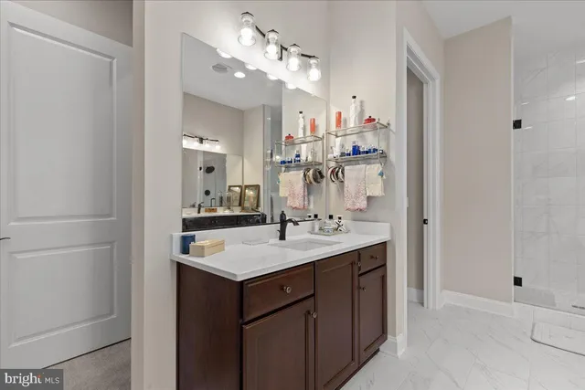 a view of a balcony with wooden floor
