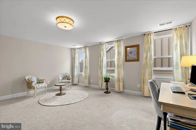 a view of a city with lawn chairs