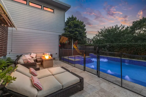 a view of a couches in the roof deck