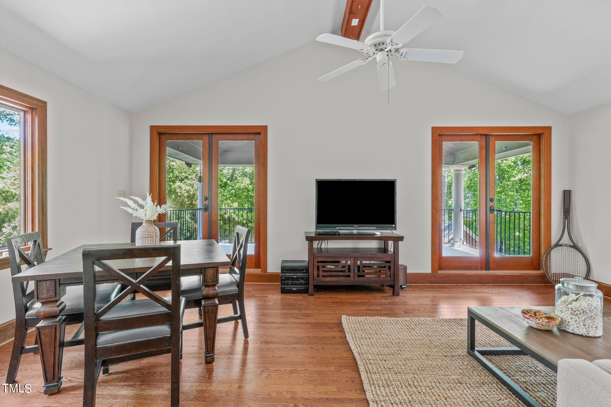 3919 Regent Road Durham, NC 27707 - Photo 60 of 87 a living room with furniture and a flat screen tv