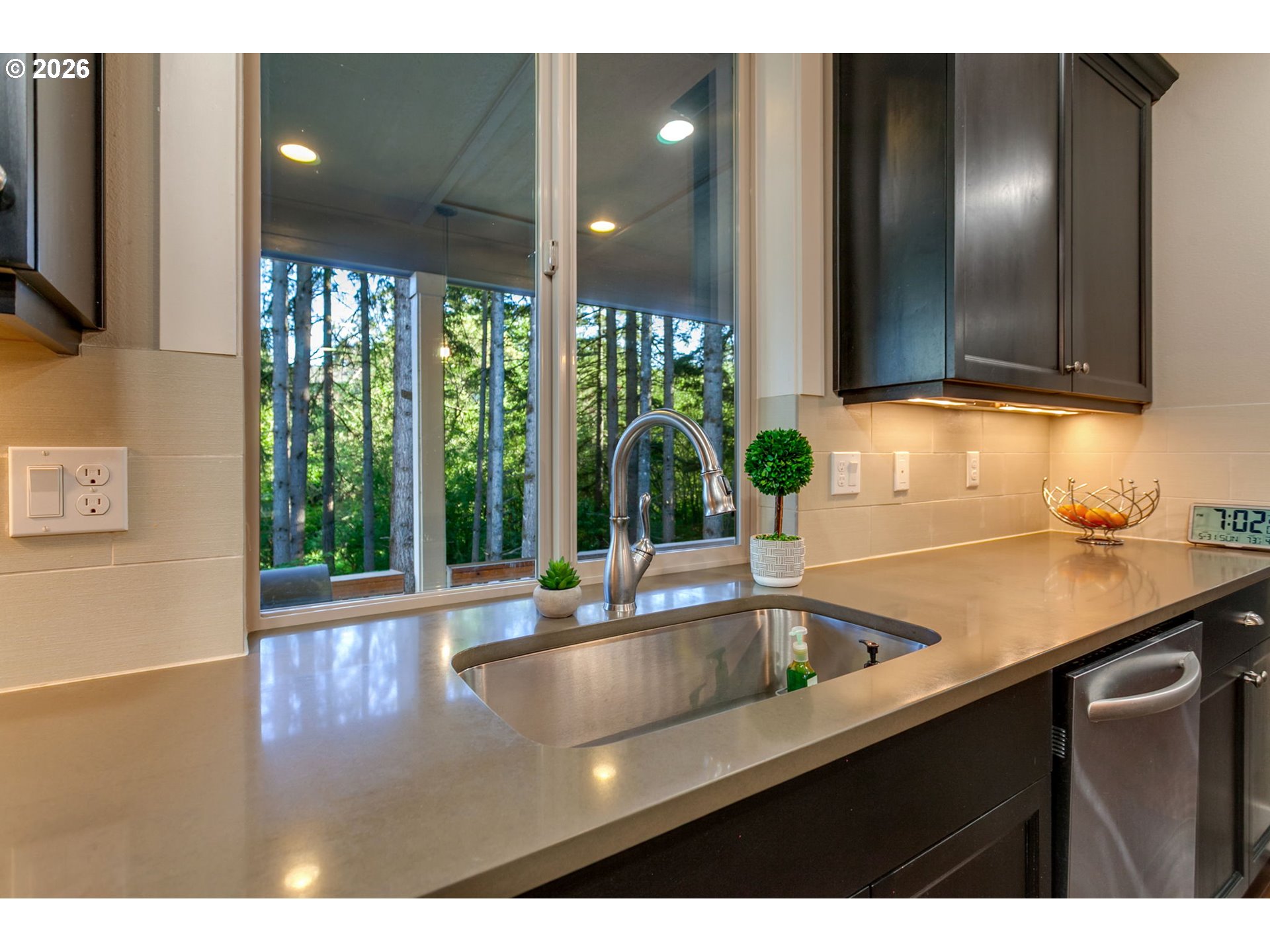 14390 Southwest Fox Lane Beaverton, OR 97008 - Photo 15 of 47 a kitchen with a sink a counter top space and a potted plant