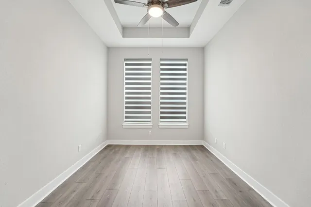 an empty room with a window