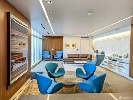 a building outdoor space with patio furniture