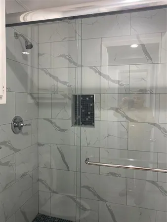 a bathroom with a shower