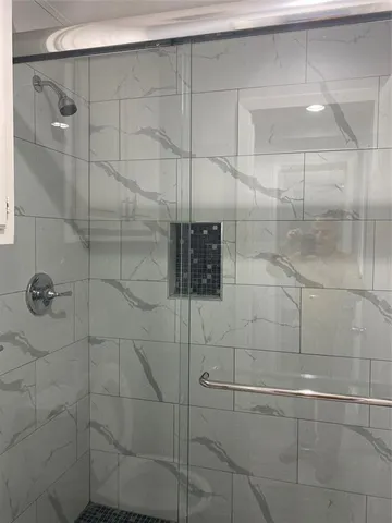 a bathroom with a shower
