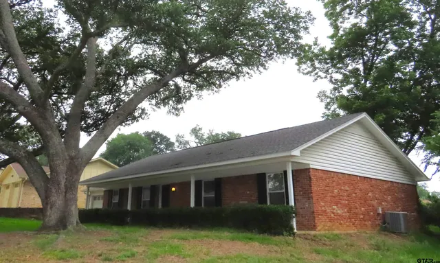a view of house that has a tree in front of a house