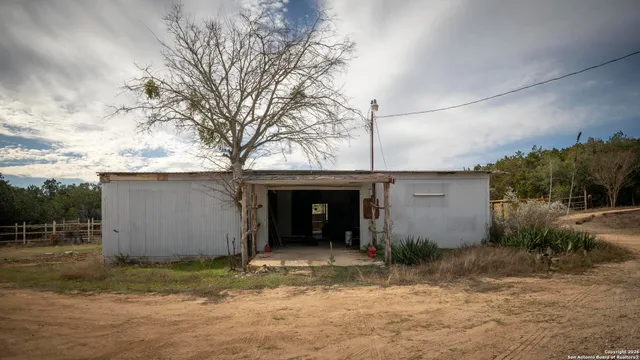 a view of a yard with a tree