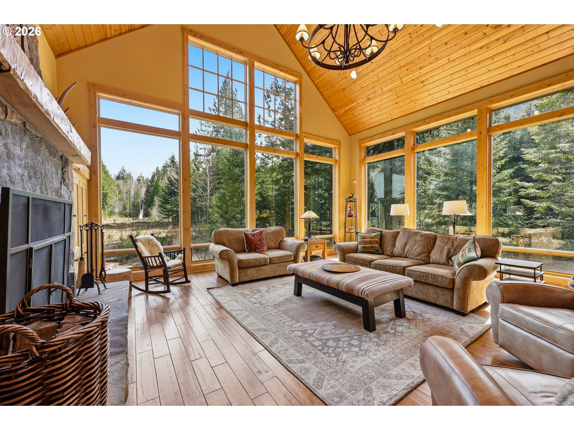 20680 East Glacier View Road Rhododendron, OR 97049 - Photo 15 of 48 a living room with furniture and a large window