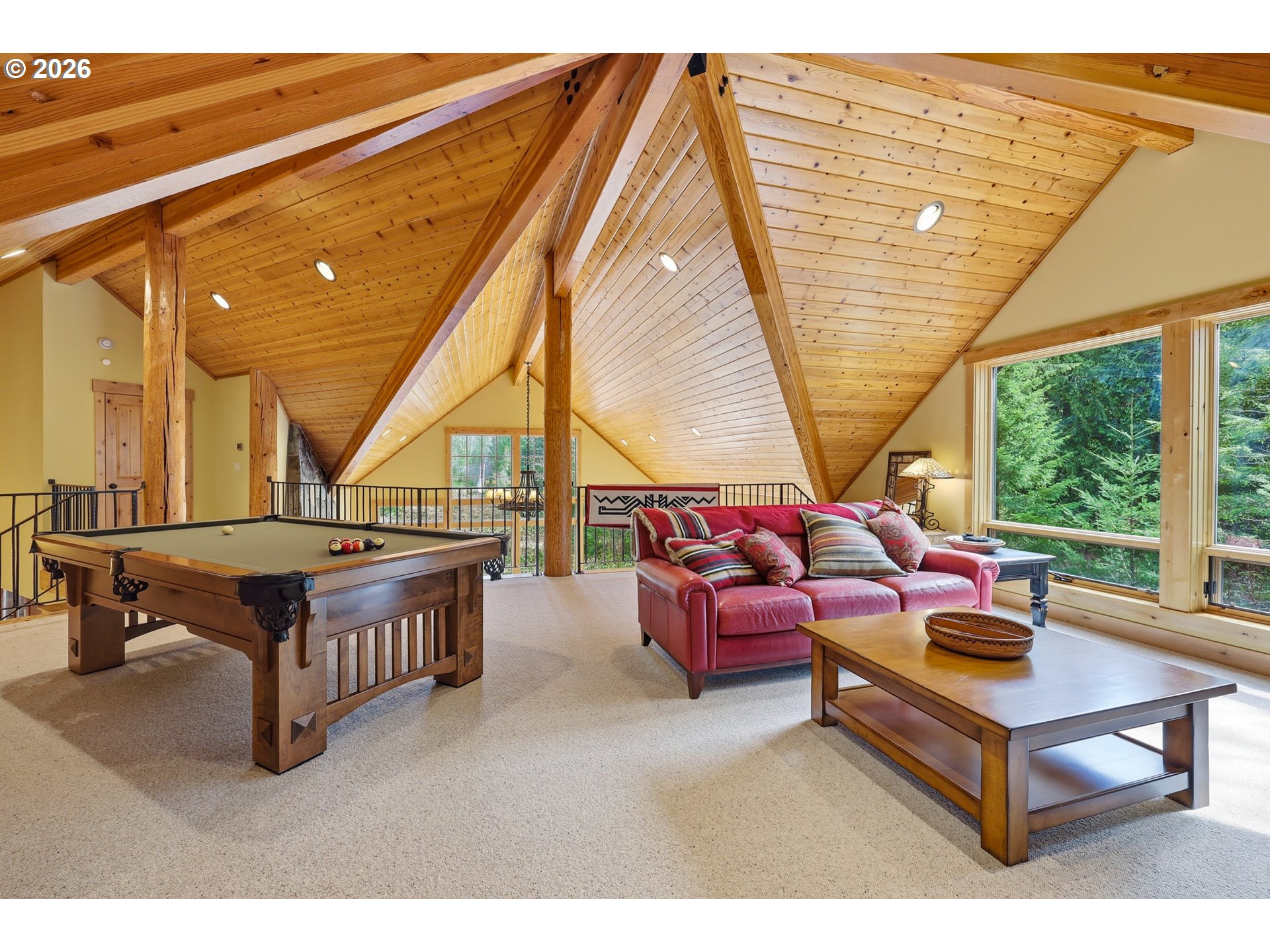 20680 East Glacier View Road Rhododendron, OR 97049 - Photo 37 of 48 a living room with furniture a rug and a large window