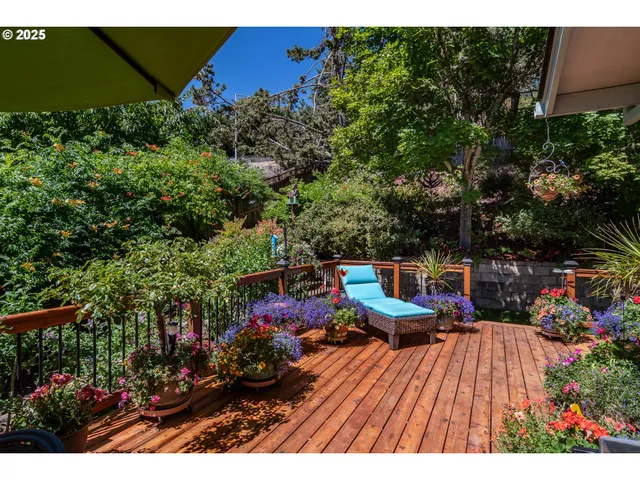 an outdoor space with seating