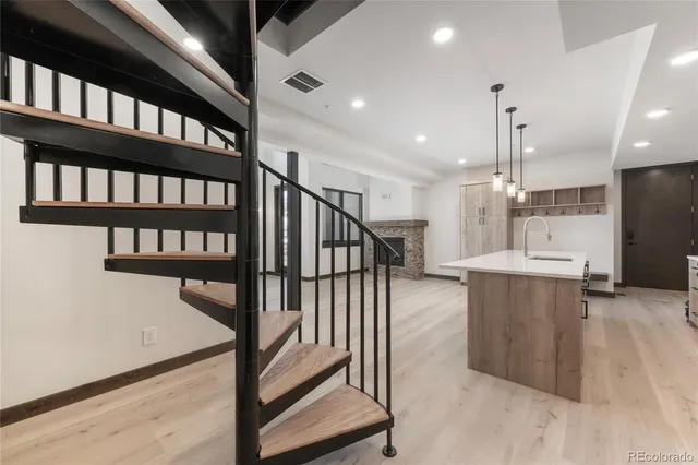 a view interior of a house and kitchen view