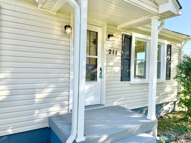 a view of a door of the house