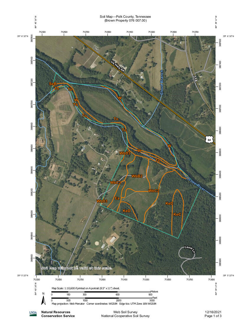 0 Copeland Road Ocoee, TN 37361 - Photo 82 of 86 Soil Map_ Brown Property 076 007.00