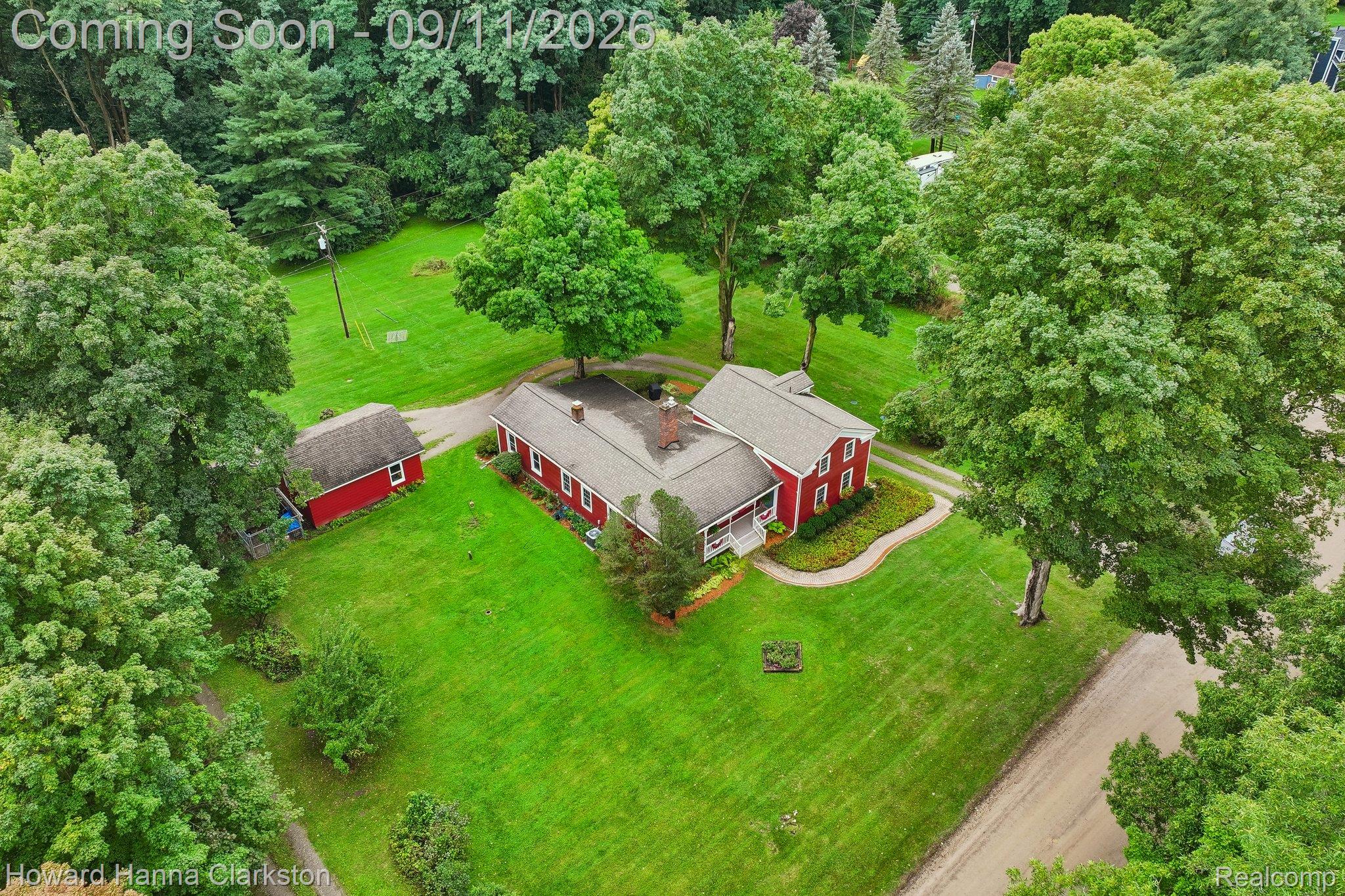 Home sits perfectly on 1.76 acre lot.