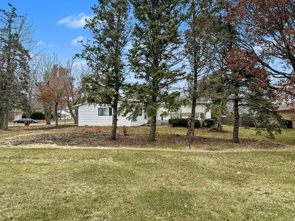 a view of a yard with a tree