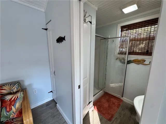 a bathroom with a shower