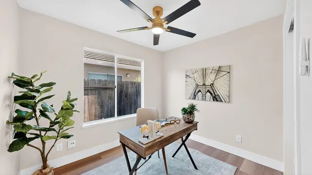 a dining room with furniture a livingroom and chandelier