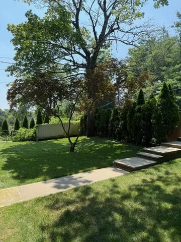 a view of a backyard